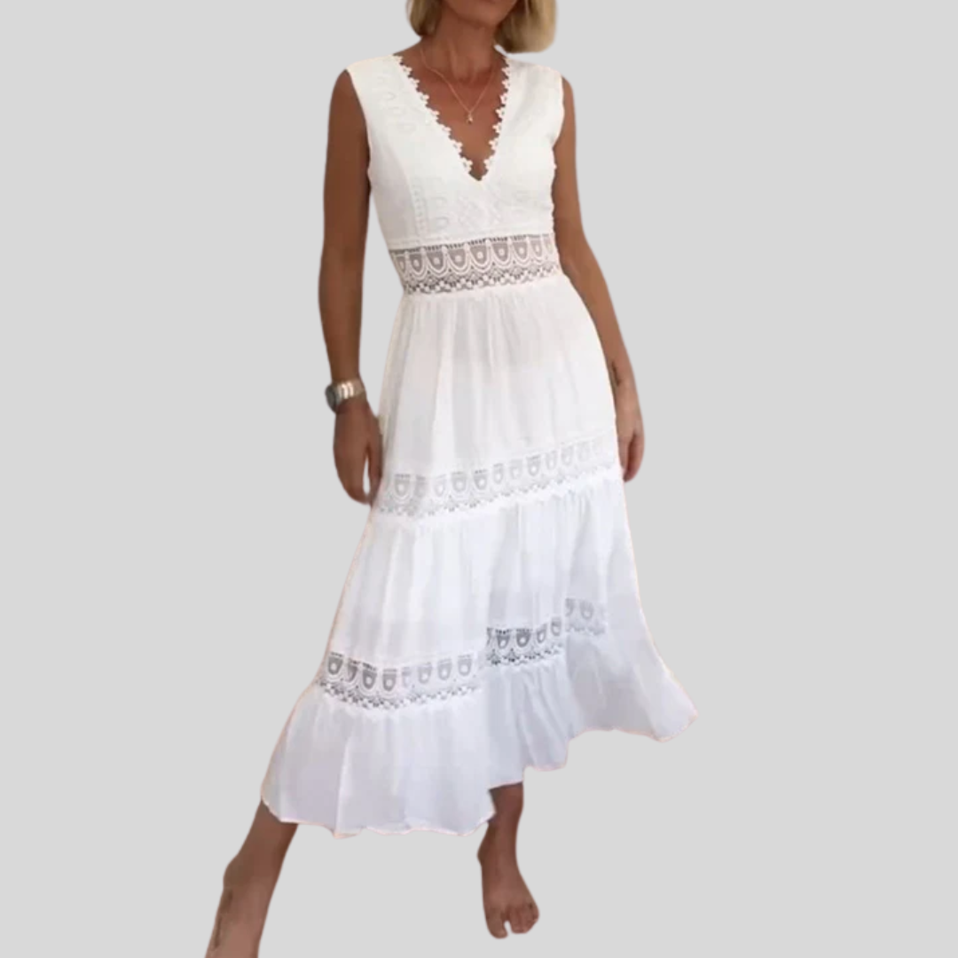 Circe - Kanten camisolejurk met V-hals