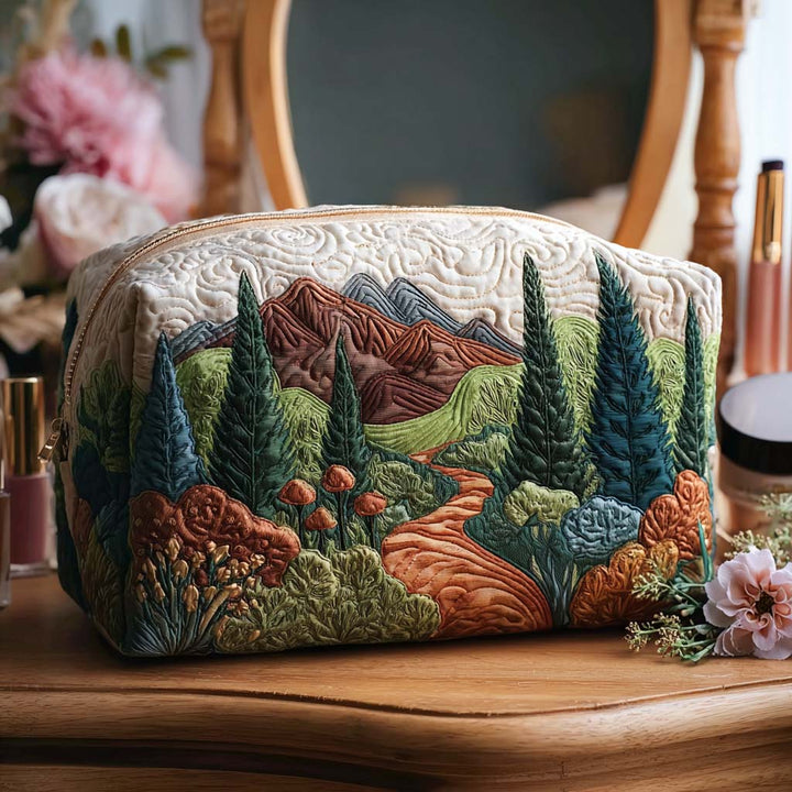 Anouk - Gewatteerde toilettas Quilt en Groen Pad