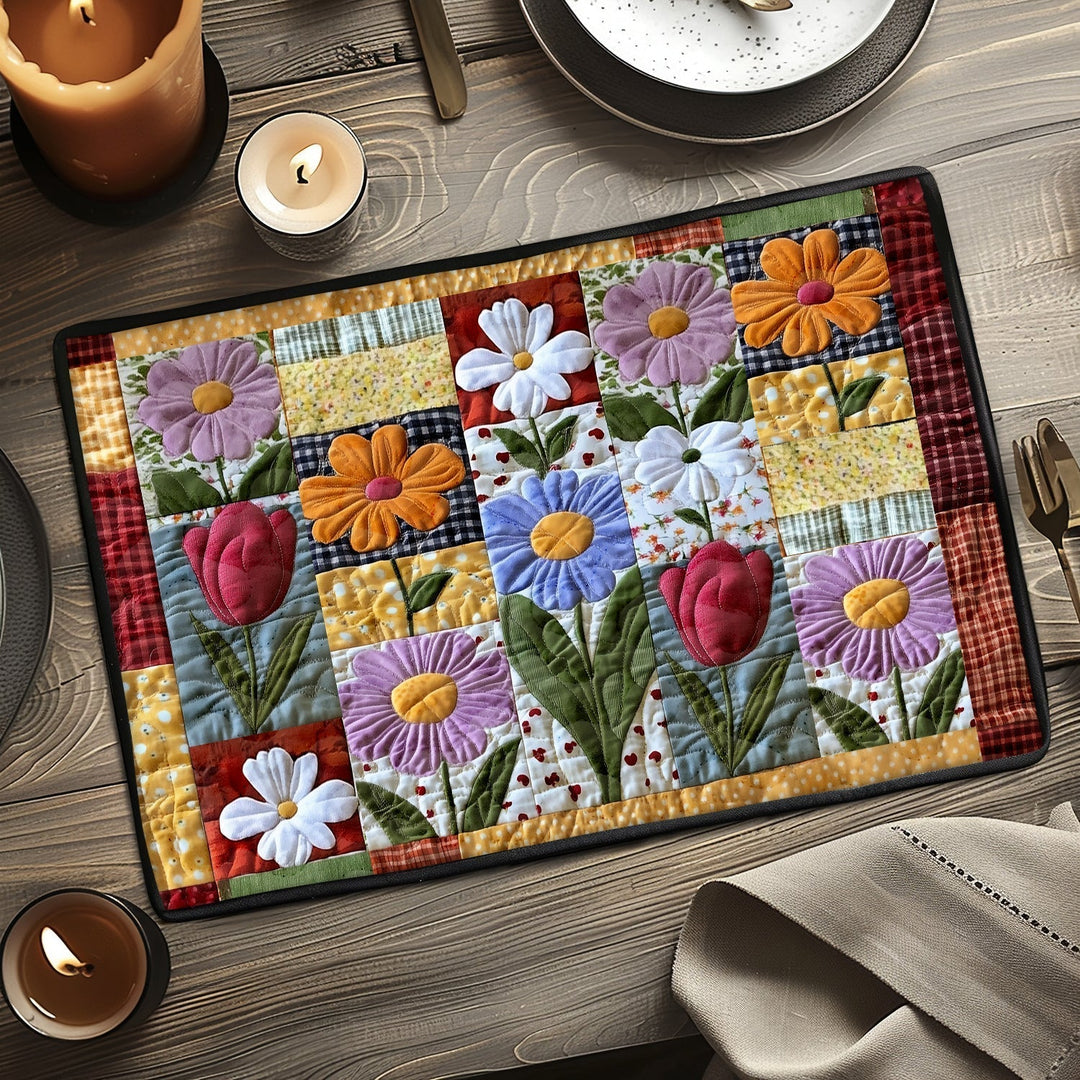 Sara - Gewatteerde placemat Bloemblad Pad