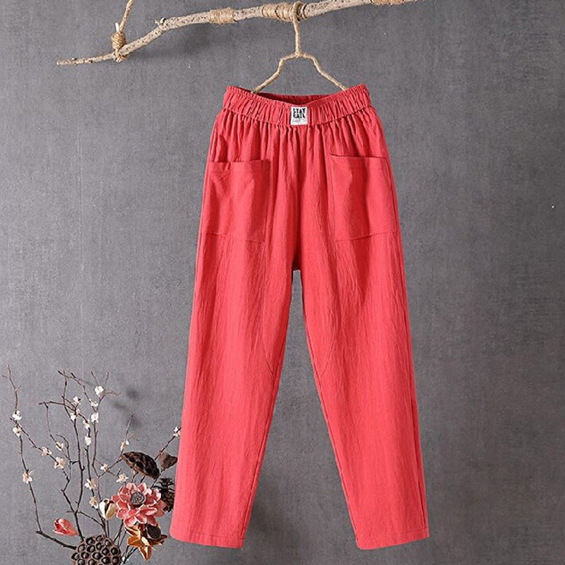 Alyra - Relaxte broek met zakken