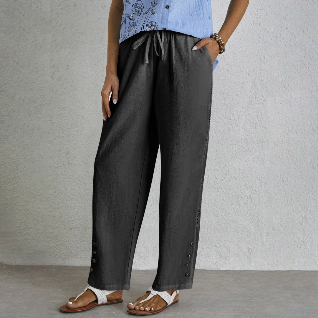 Shania - Relaxte broek met knopen