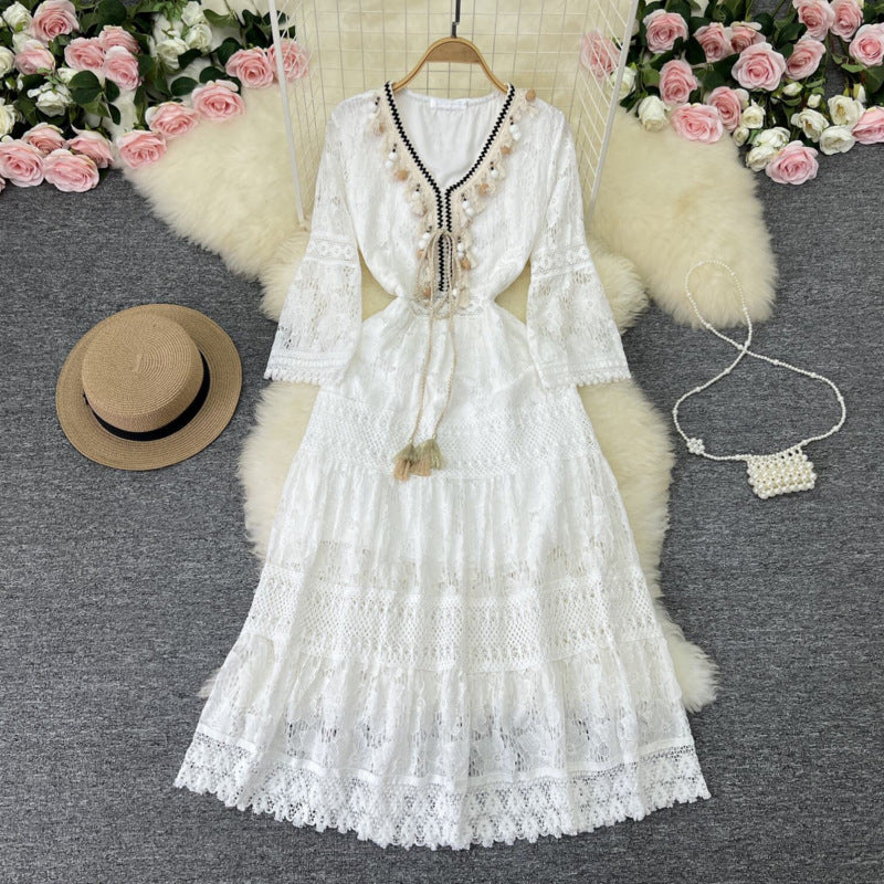 Amary - Boho kanten jurk