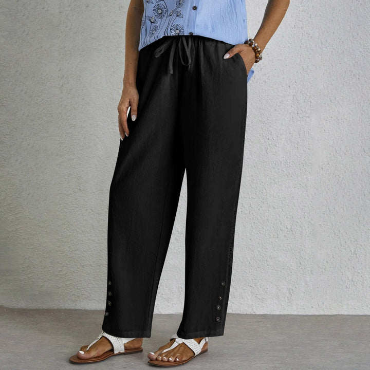 Shania - Relaxte broek met knopen