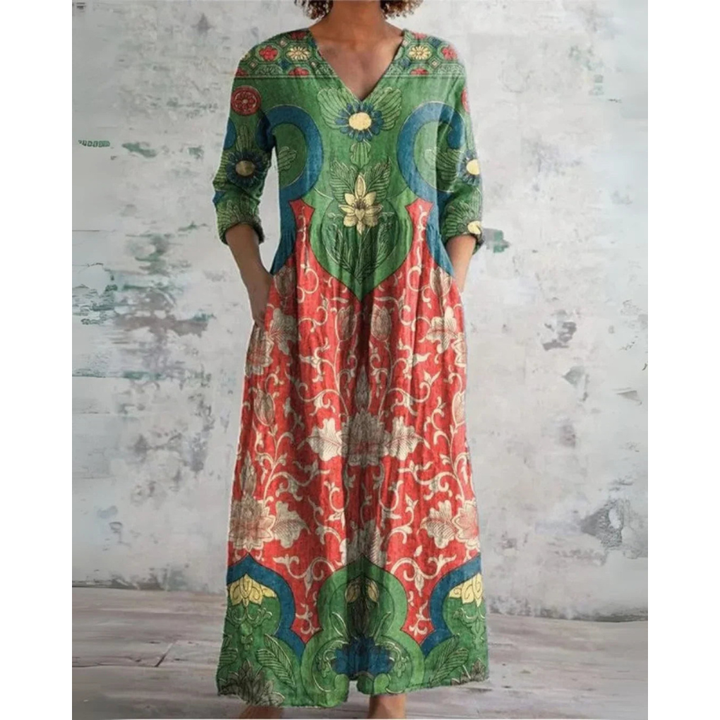 ELEANOR | VINTAGE MAXI-JURK MET BLOEMENPRINT