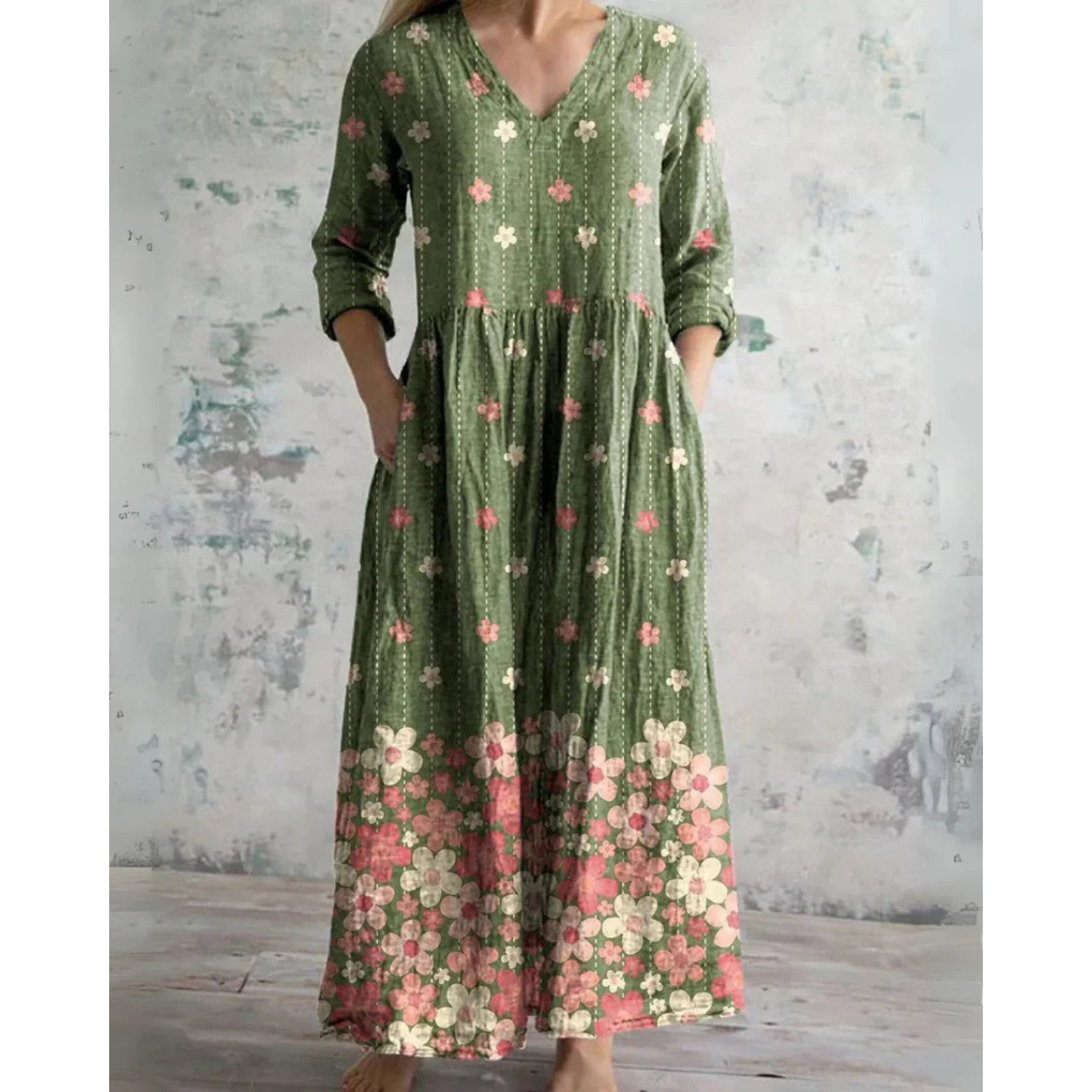 ELEANOR | VINTAGE MAXI-JURK MET BLOEMENPRINT