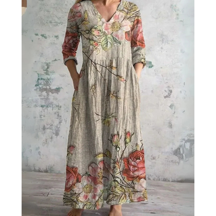ELEANOR | VINTAGE MAXI-JURK MET BLOEMENPRINT