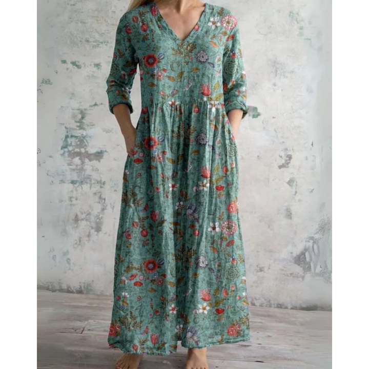 ELEANOR | VINTAGE MAXI-JURK MET BLOEMENPRINT