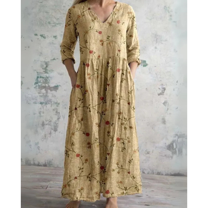 ELEANOR | VINTAGE MAXI-JURK MET BLOEMENPRINT