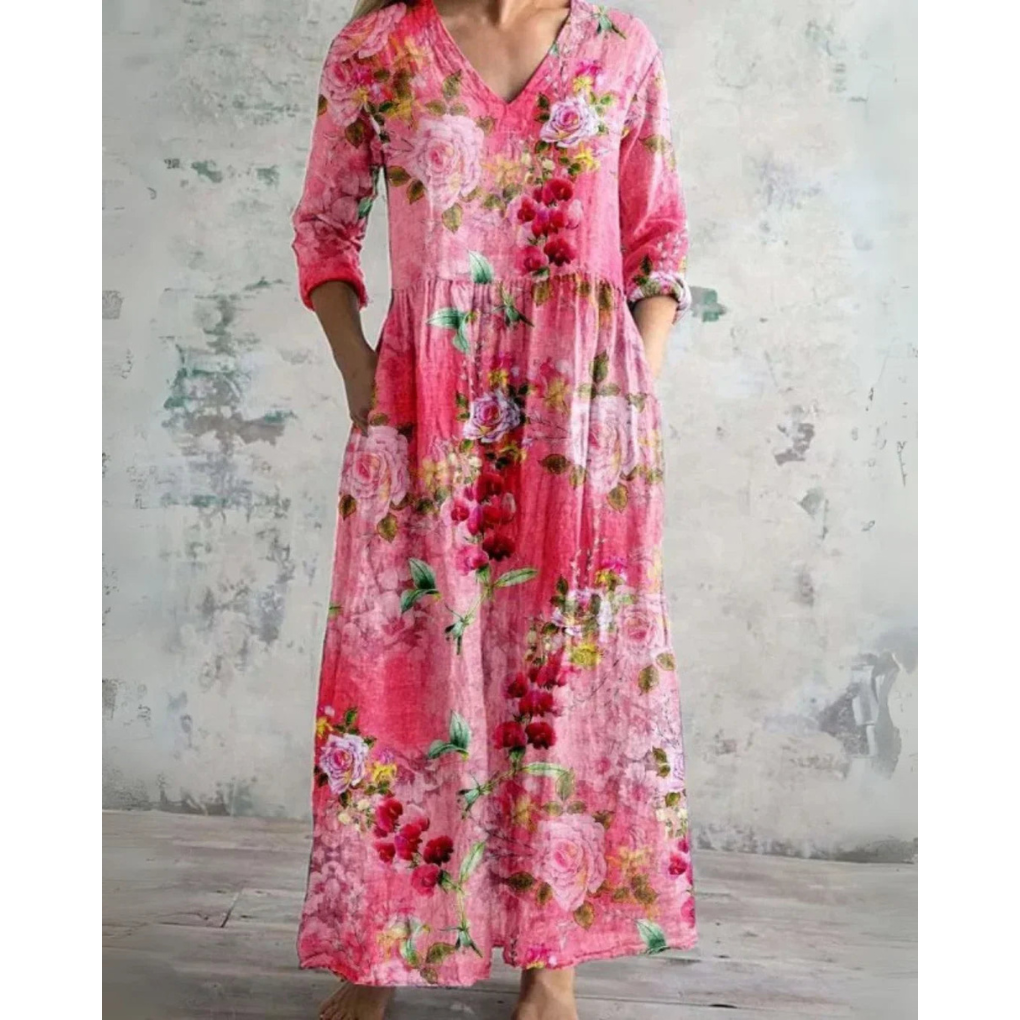 ELEANOR | VINTAGE MAXI-JURK MET BLOEMENPRINT