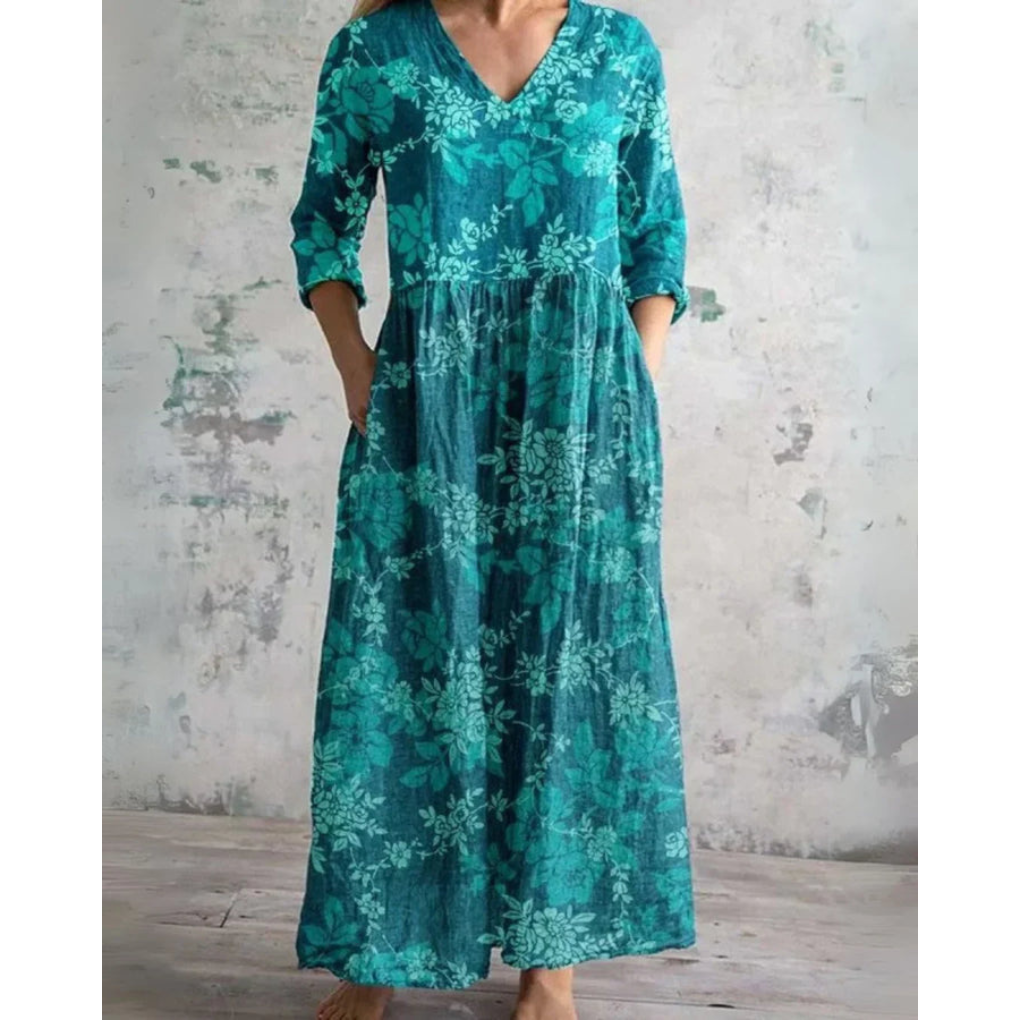ELEANOR | VINTAGE MAXI-JURK MET BLOEMENPRINT