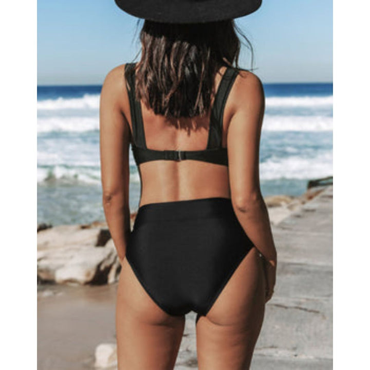 Claire | Effen badpak met hoge taille