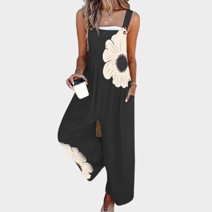 Femke | elegante bohemian contrastbloemenprint