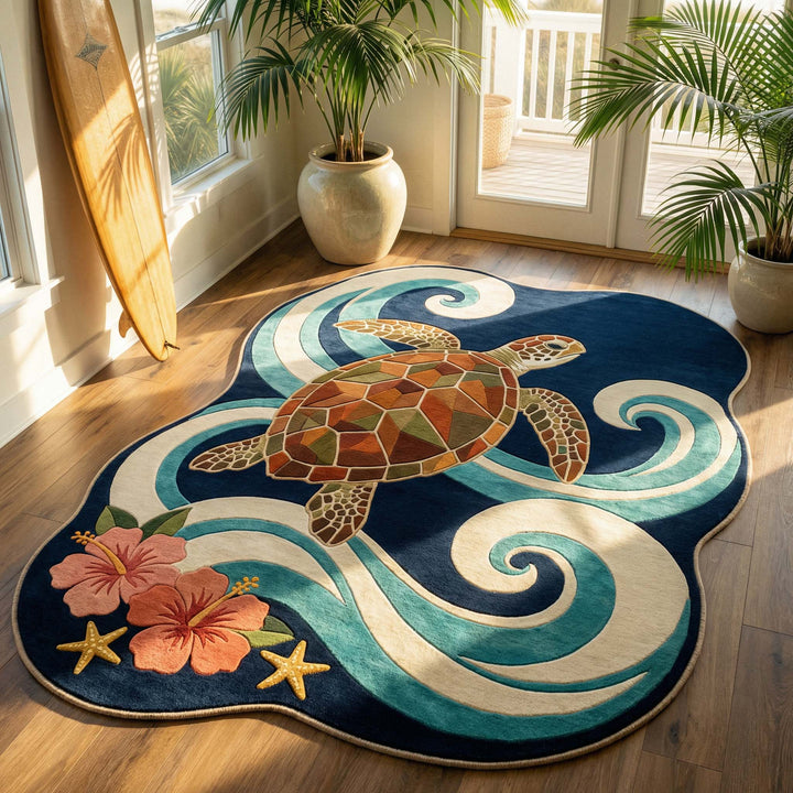 Maaike - Decoratief vloerkleed Gepersonaliseerd Vorm van Schildpad van de Vreedzaam