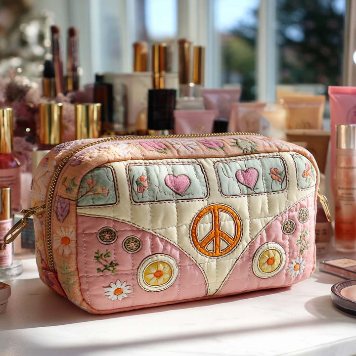 Guusje - Gewatteerde toilettas Pastelkleurige Bus
