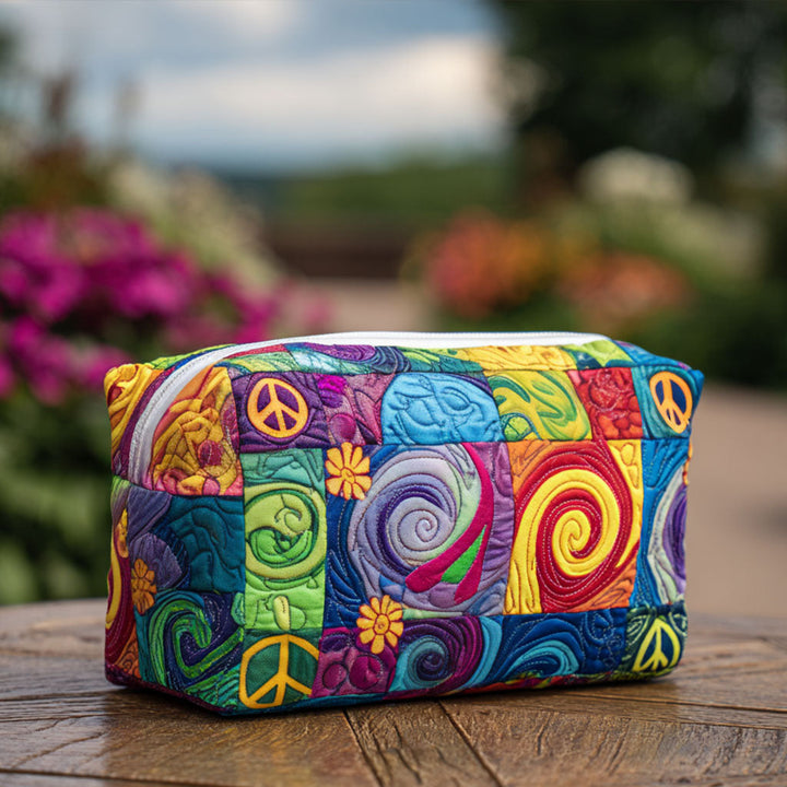 Hanne - Gewatteerde toilettas Quilt en Vredessymbool