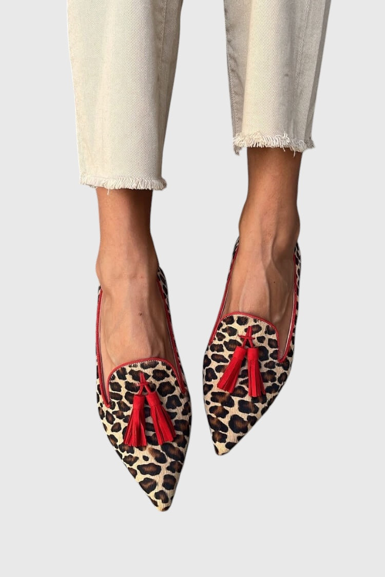 Nela™ | loafers met luipaardprint