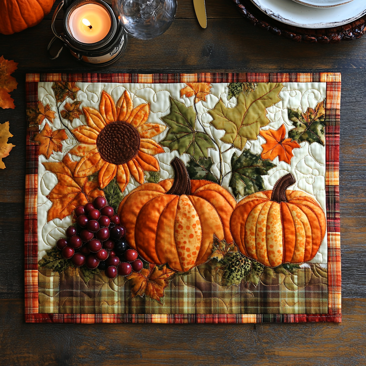 Nina - Gewatteerde placemat Pompoen Parade