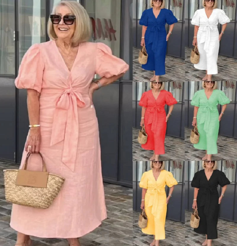 LYNORA | ELEGANTE MIDI-JURK MET V-HALS