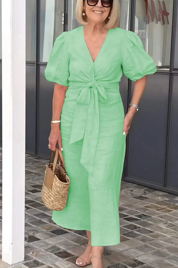 LYNORA | ELEGANTE MIDI-JURK MET V-HALS