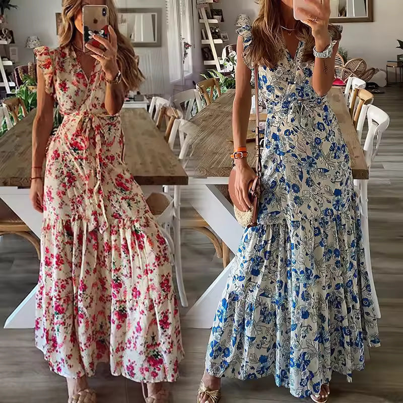 Shera - Maxi-jurk met bloemenprint