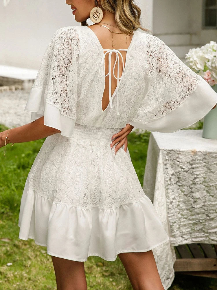 Carole - Bohemian kanten jurk