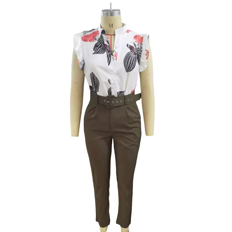 Florabel - Elegante set met volantmouwen