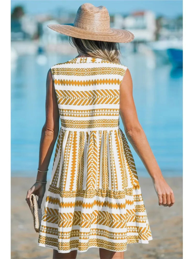 Katrina - Zomerjurk met geometrische print