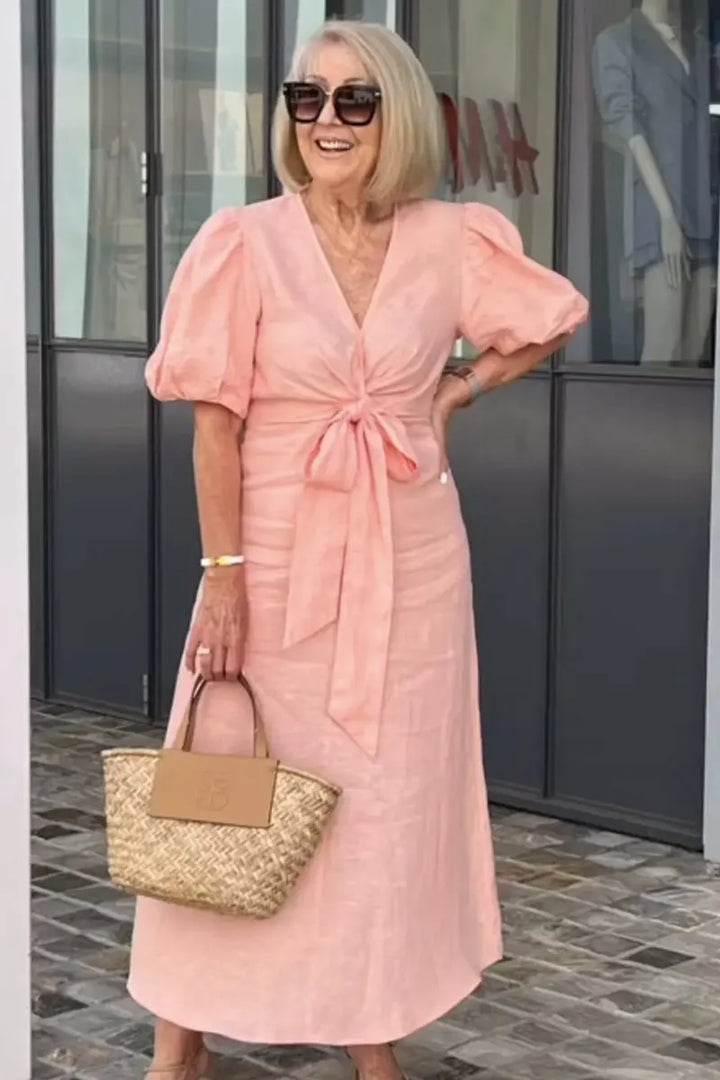 LYNORA | ELEGANTE MIDI-JURK MET V-HALS