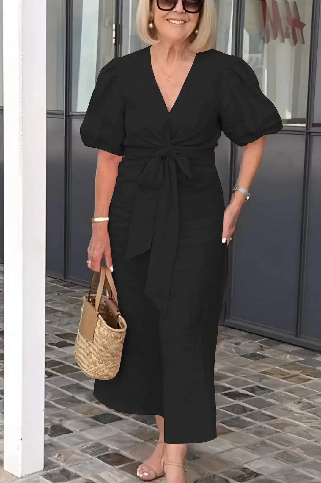 LYNORA | ELEGANTE MIDI-JURK MET V-HALS
