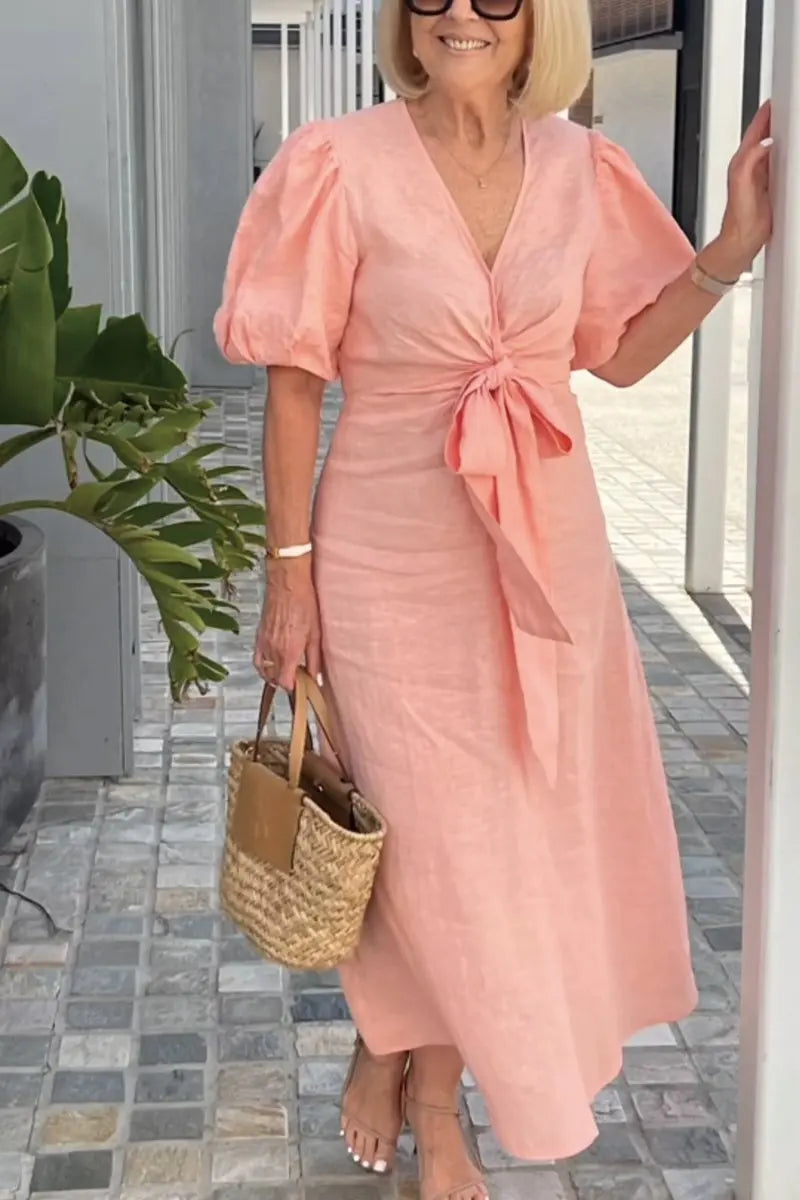 LYNORA | ELEGANTE MIDI-JURK MET V-HALS