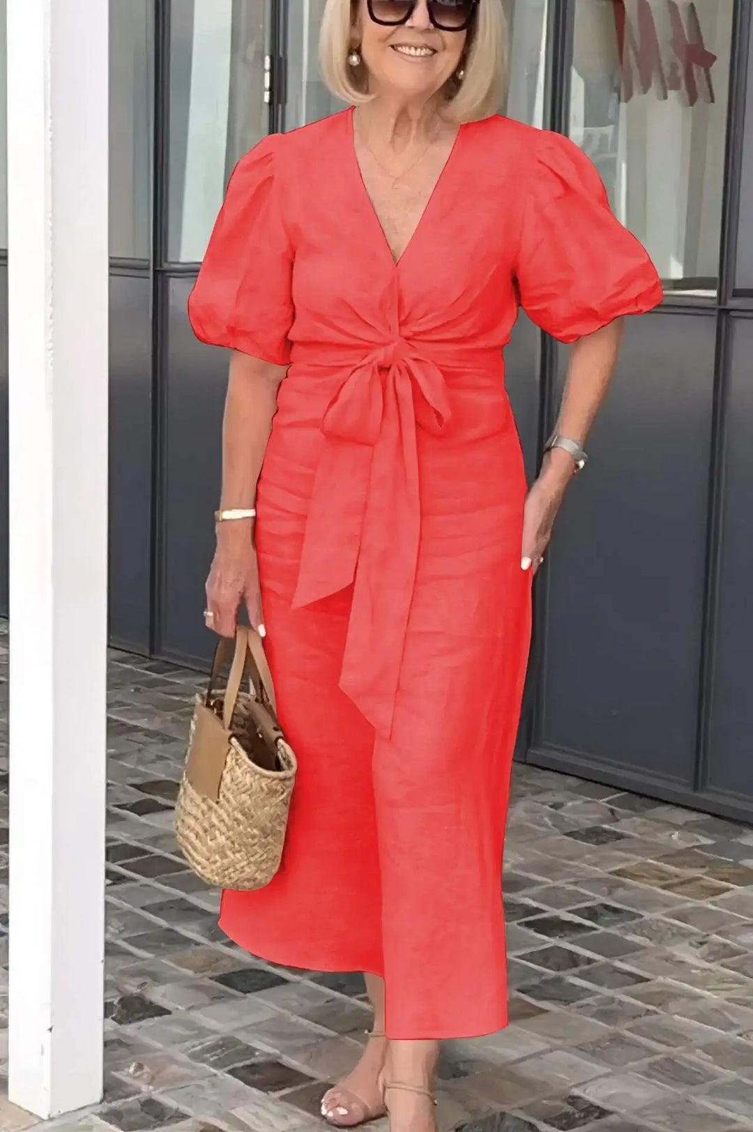 LYNORA | ELEGANTE MIDI-JURK MET V-HALS