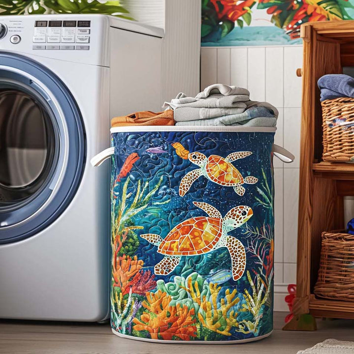 Gestoffeerde Wasmand - Zeeschildpad