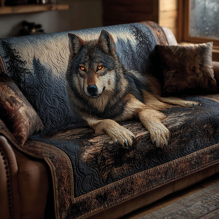 Jolien - Gewatteerde bankhoes Wolf Huilend