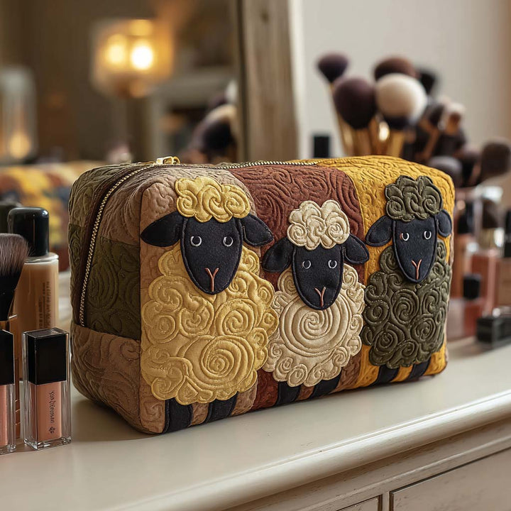 Sophie - Gewatteerde toilettas Quiltpatroon en Trio van Schapen