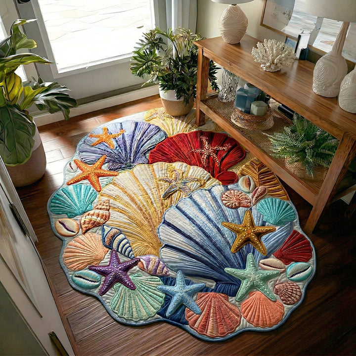 Lisa - Decoratief vloerkleed Gepersonaliseerd Vorm van Schelp Getij Fluistering