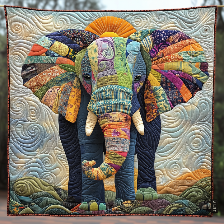 Femke - Gewatteerde deken Olifant Tribal Harmonie