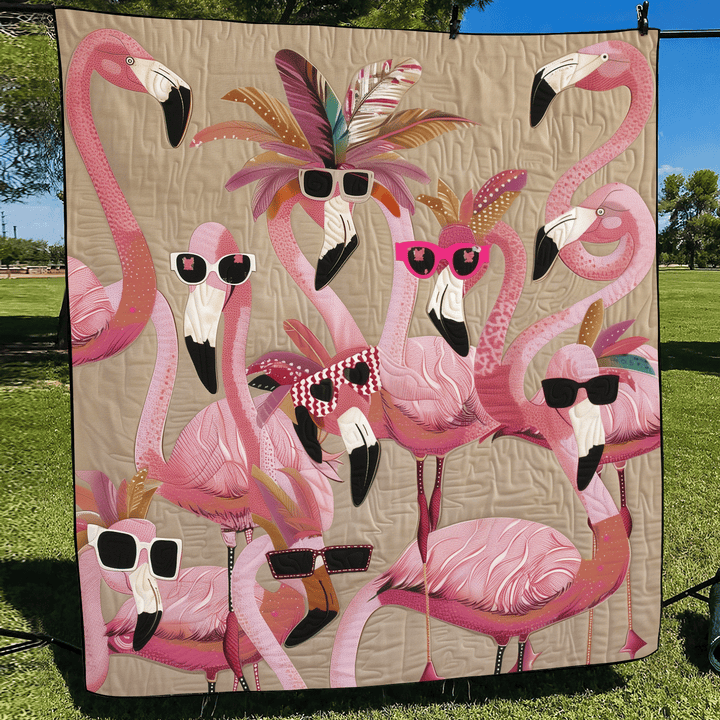 Carlijn - Gewatteerde deken Tropisch Flamingo Genot