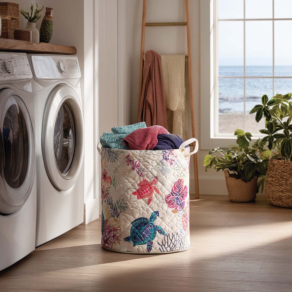 Gestoffeerde Wasmand - Zeeschildpad