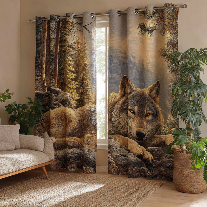 Gevoerde Gordijnen Wilderness Wolf Soul NCU0HH1596