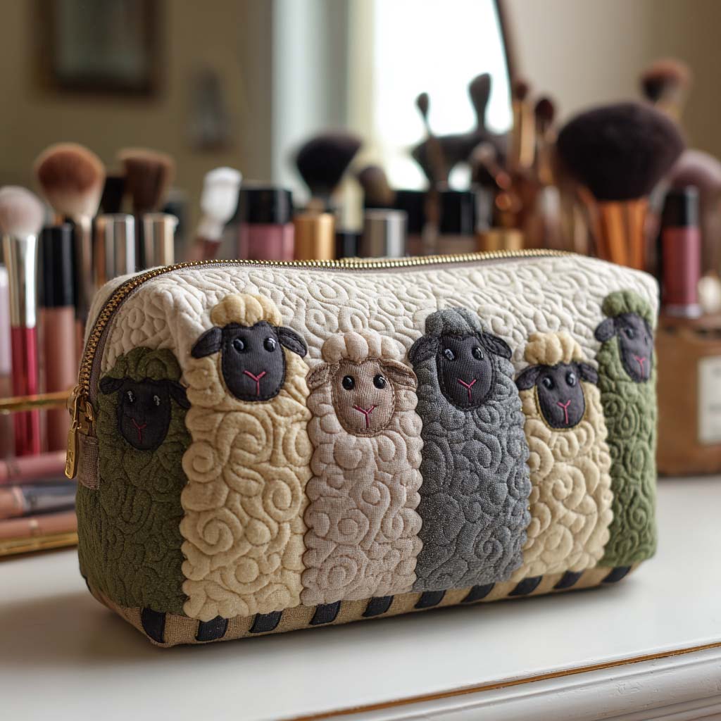 Loïs - Gewatteerde toilettas Schapen