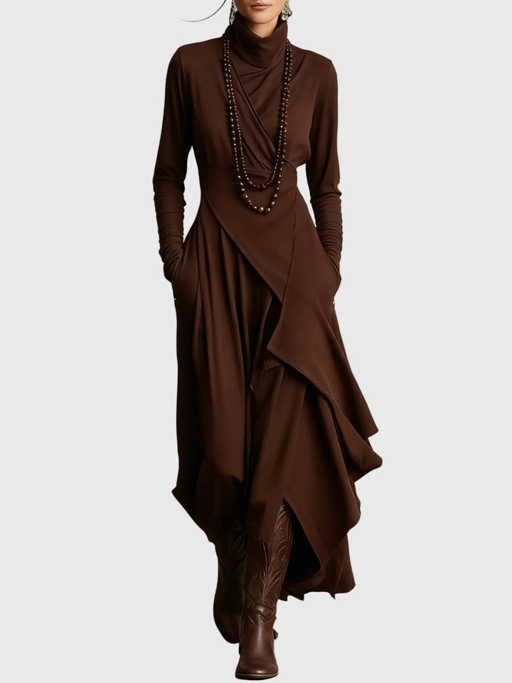 Paars | Plissé maxi-jurk