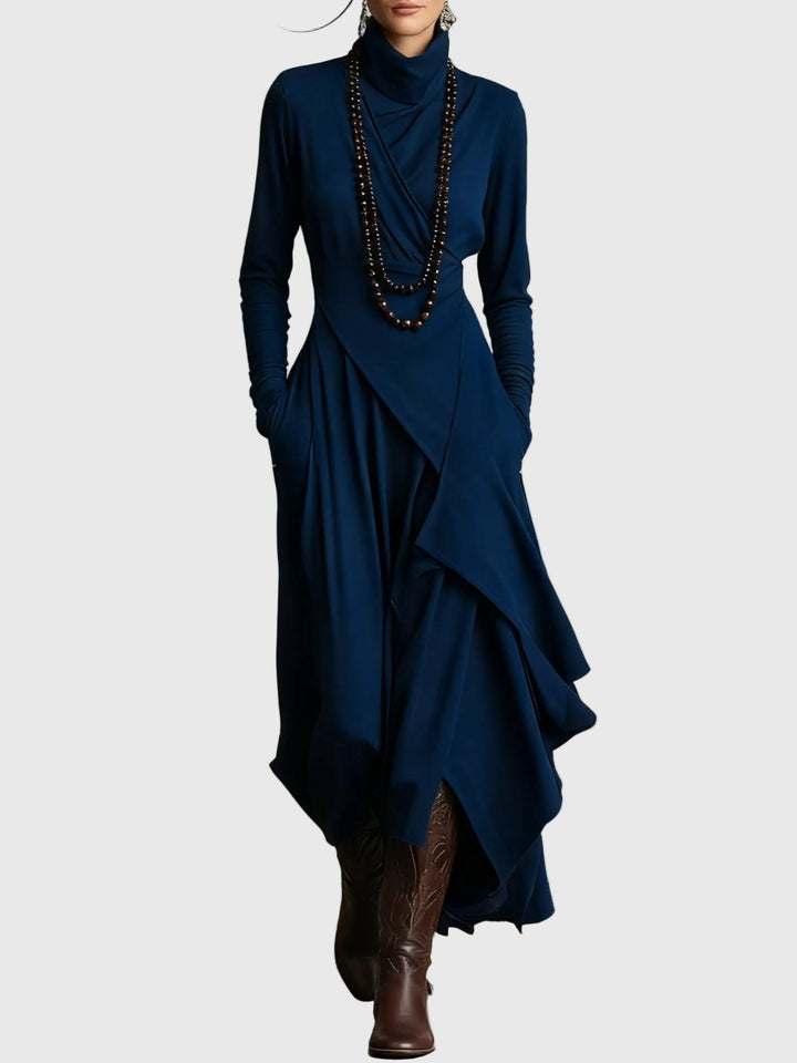 Paars | Plissé maxi-jurk