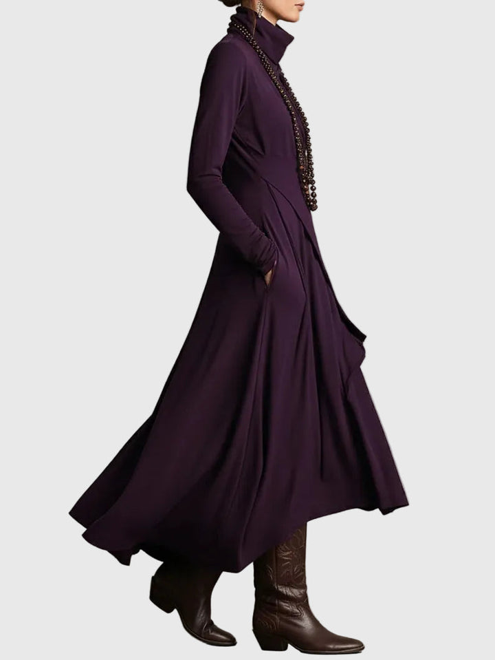 Paars | Plissé maxi-jurk