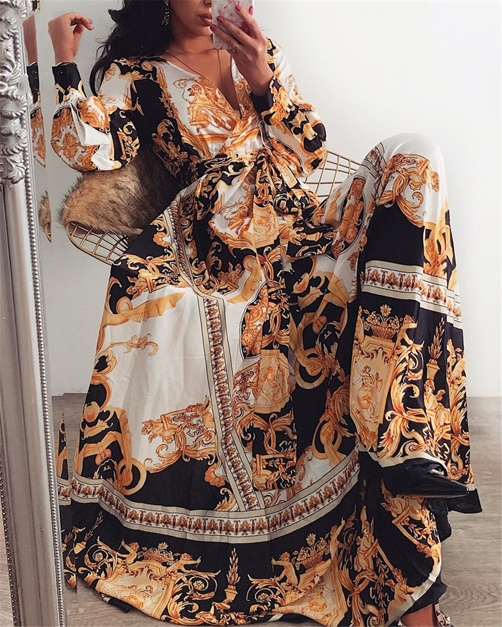 Faye - Boho jurk met print