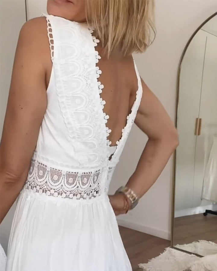 Circe - Kanten camisolejurk met V-hals