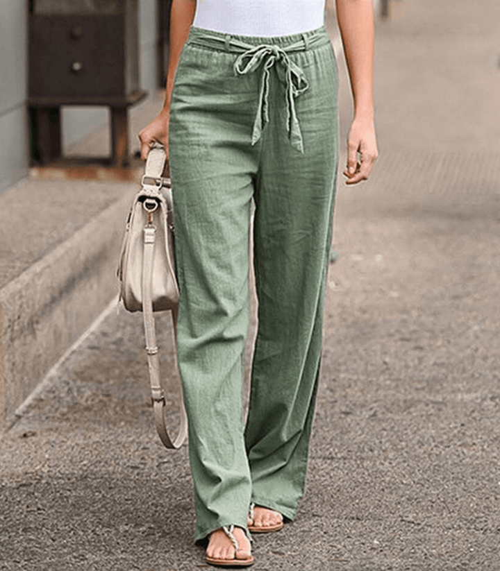 Joleen - Dames loungebroek met koord en elastische taille