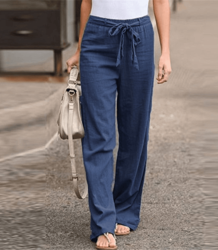 Joleen - Dames loungebroek met koord en elastische taille