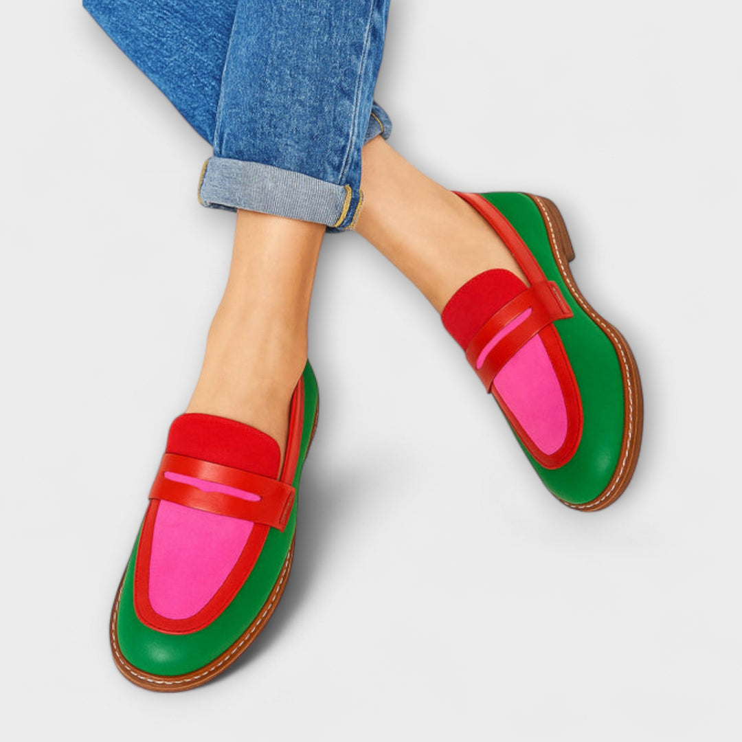 Nyla™ | Casual loafers met contrastdetails