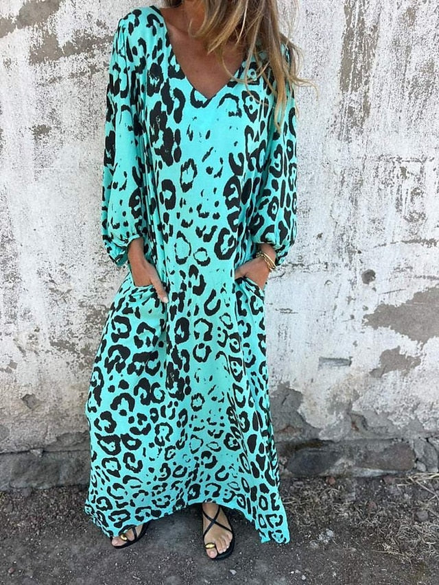 Jessa - Maxi-jurk met luipaardprint