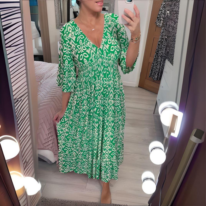 Lillia - Boho jurk met print